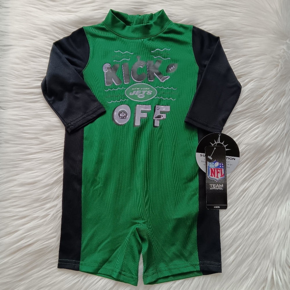 NWT Baby Boy's NFL New York Jets Wave Runner Wetsuit Swimsuit Size 18 Months